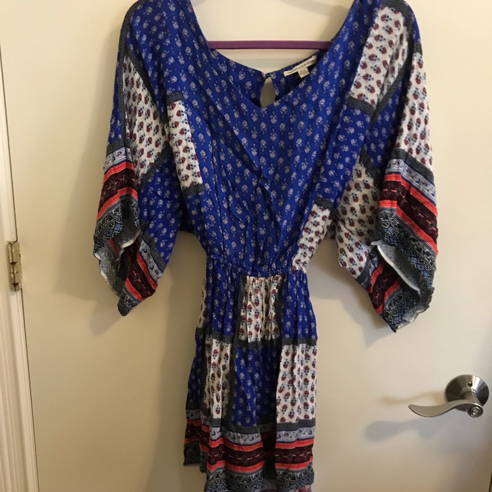 Print Dress with waist tie